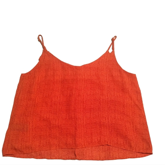 Simply Styled Red & Orange V-Neck Ruffled Spaghetti Strap Top XL Petite - Picture 2 of 7